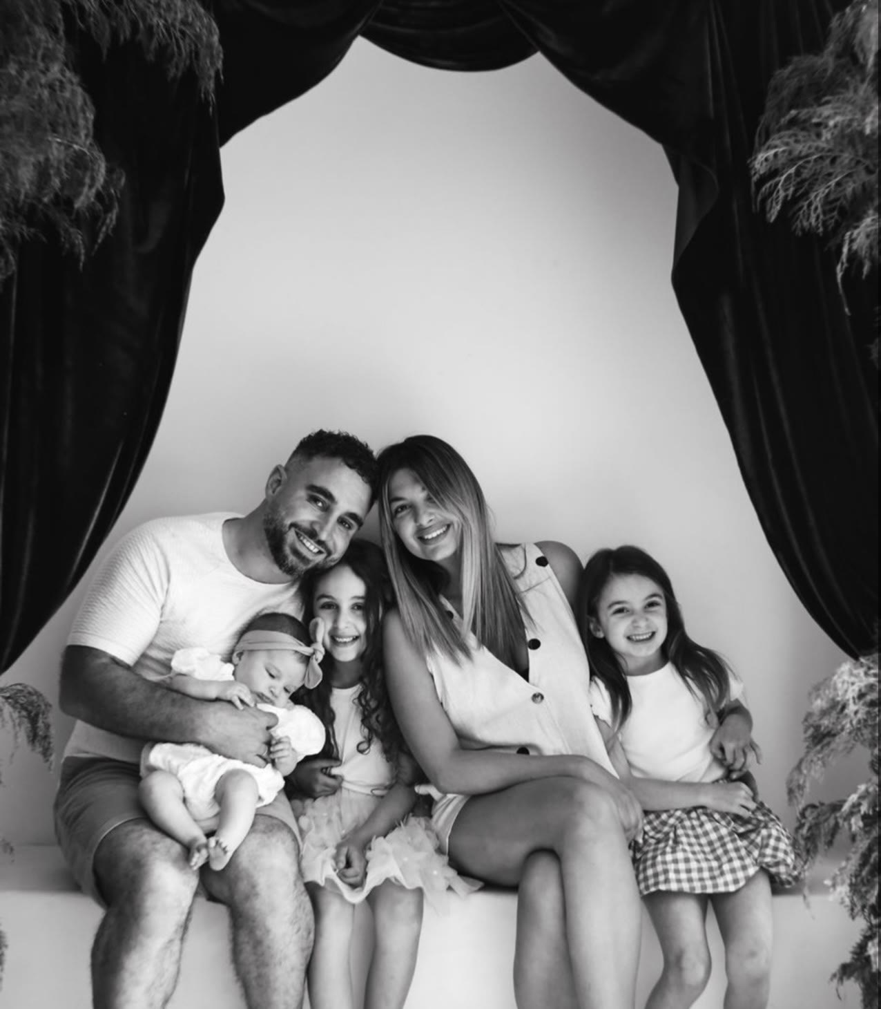 Valando Demetriou with her husband and their three daughters